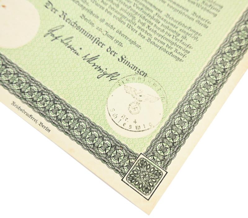 German Third Reich Era Marriage Loan Certificate