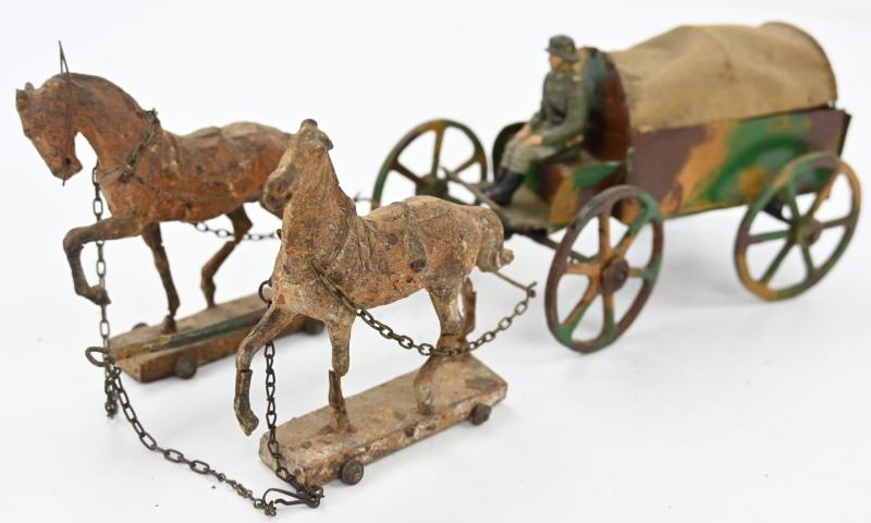 German Wehrmacht Lineol Horse Drawn Ammo Wagon