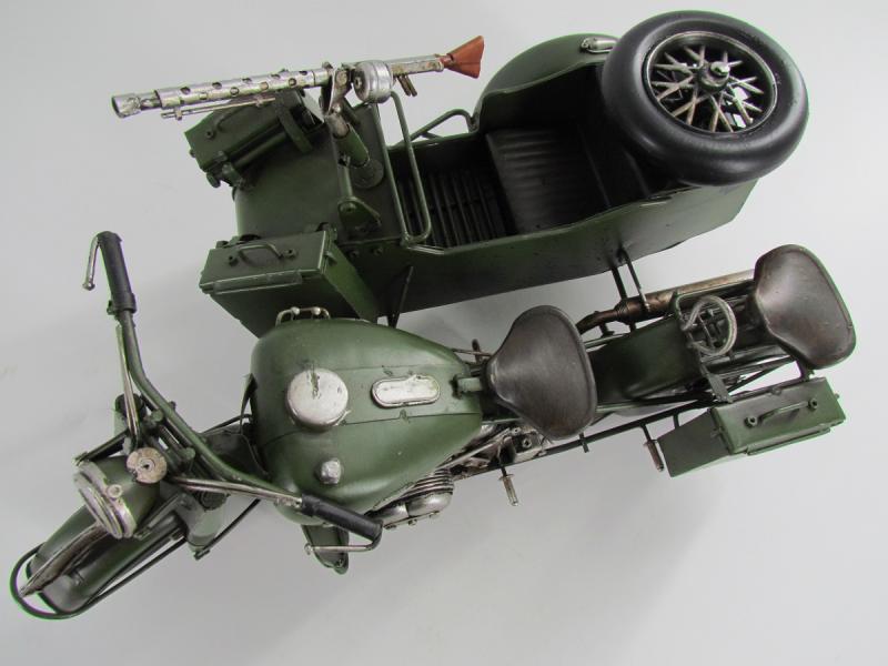 Hand Made Metal BMW R75 With Sidecar ...One of a Kind ...