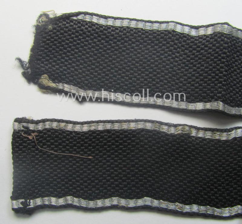 Truly used- and/or carefully tunic-removed example of a: Waffen-SS 1939/40-pattern, officers'-type 'flat-wire'-woven cuff-title (ie. 'Ärmelstreifen für Führer'): Regiment 'Der Führer' (2. SS-Pz-Div. "Das Reich")