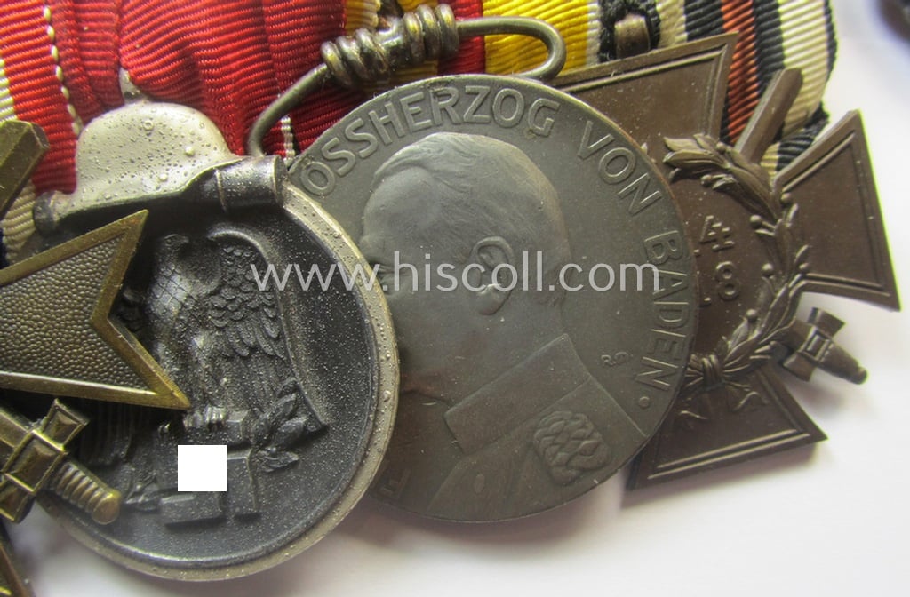 Interesting, 8-pieced 'WWI'- (ie. TR-) related grouping comprising of a 5-pieced medal-bar (ie. 'Ordenspange'), 2 ribbon-bars, a black-class wound-badge and 4 award-documents as awarded to Gustav Adolf Rittler