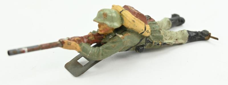 German Elastolin Toy figure 'Laying Infantry Man'