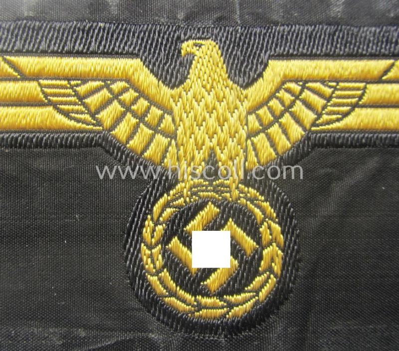 Scarcely found, RB- ('Reichsbahn'-) related arm-eagle that is showing an interwoven 'BeVo - Wuppertal'- makers'-designation) as was specifically intended for usage by an official of the: 'Deutsche Reichsbahn'