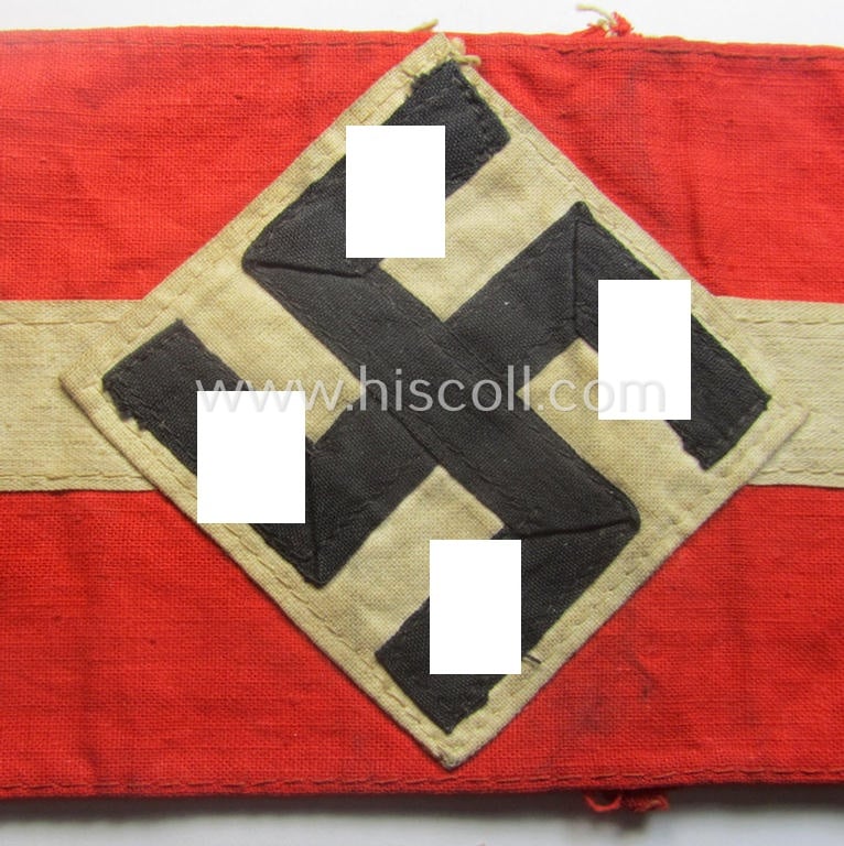 Moderately used- ie. worn, HJ- (ie. 'Hitlerjugend'-) related armband (ie. 'Armbinde')