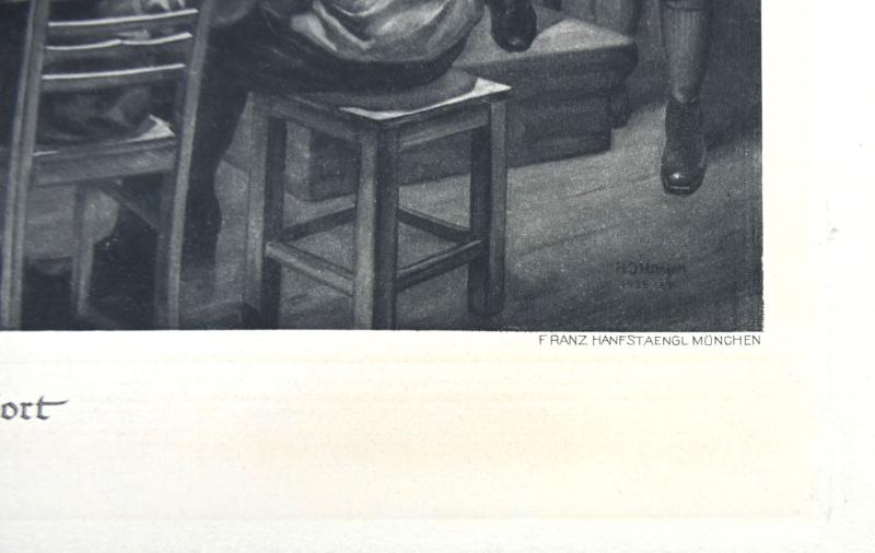 German Third Reich Litho of Adolf Hitler 'Am Anfang war das Wort'