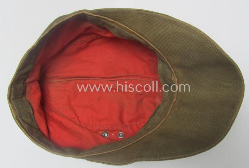 WH (Heeres), 'M41-pattern', tropical-issued field-cap (ie.: 'Tropen-Einheitsfeldmütze') being an (approx.) 57-cms.-sized example that is neatly maker- (ie. 'RbN. nr.'-) marked and that comes in a moderately worn- ie. used, condition