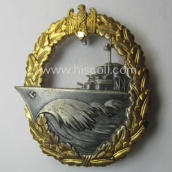 Superb, WH (Kriegsmarine) 'Zerstörerkriegsabzeichen' being a (typical) non-maker-marked...