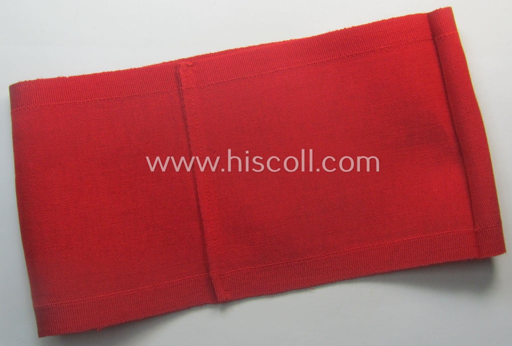 Attractive - and scarcely found! - EM- (ie. NCO-) pattern 'Reichsluftschutzbund' (ie. 'RLB'-) service-armband as executed in the neat 'BeVo'-weave-pattern as was specifically intended for usage by the: 'RLB-Werkluftschutz'