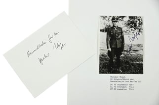Signature of Waffen-SS KC&OLCS Recipeint 'Theodor Wisch'