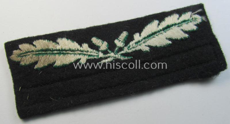Attractive, Waffen-SS officers'-pattern, rank-insignia-bar (as was specifically intended for usage on the camouflaged-attire) as was used by an officer holding the rank of: 'Leutnant' (ie.: 'Waffen-SS Untersturmführer')