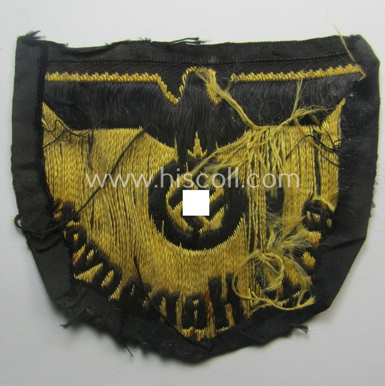 RB- ('Reichsbahn'-) related arm-eagle as executed in 'BeVo'-weave style as was intended for an official of the: 'Deutsche Reichsbahn' ie. the 'RBD Hannover)' (or: 'Reichsbahndirektion Hannover')