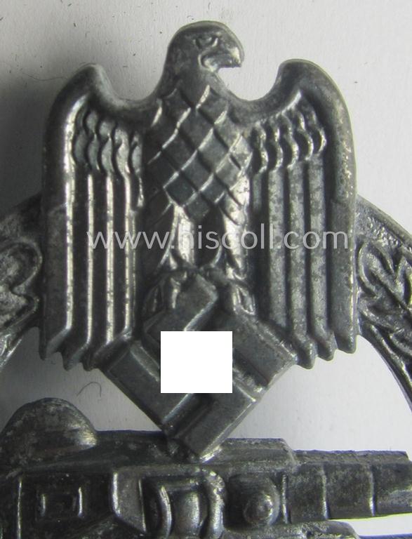 'Panzerkampfabzeichen in Silber' (or: silver-class panzer assault-badge or PAB) being a neat (I deem) somewhat later-war-period zinc- (ie. 'Feinzink'-) version as was procuced by the: 'Frank u. Reif'-company