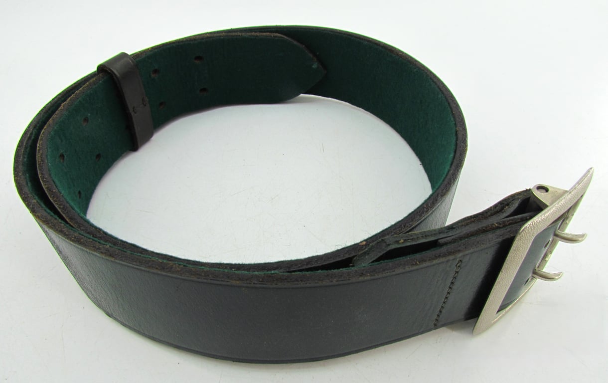 German Forestry Official’s Leather Belt with Double-Prong Buckle