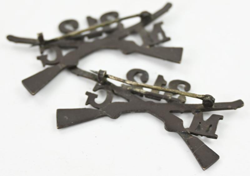 US WW1 312th MG Battalion officer collar rifles