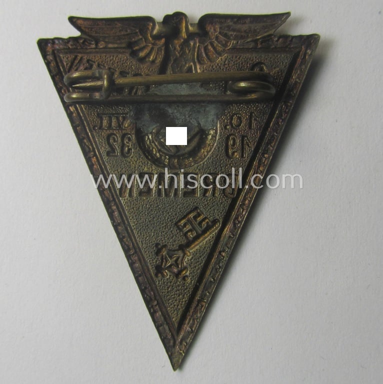 Commemorative - unusual and truly early-period! - SA- (ie. 'Sturmabteilungen'-) related 'tinnie': 'SA-Treffen - 10.VII. - 1932 - Bremen'