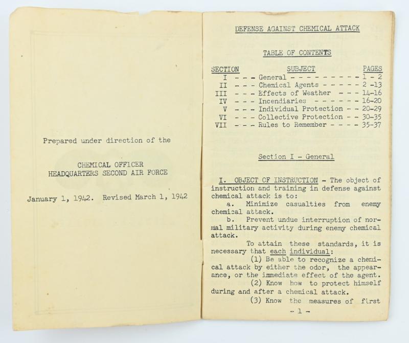 US WW2 Defense Manual Against Chemical Attack