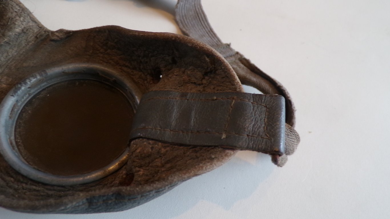 Leather and Aluminum Combat Sun/Dust Goggles