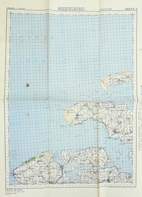 US WW2 Mapcard 'Middelburg' Holland