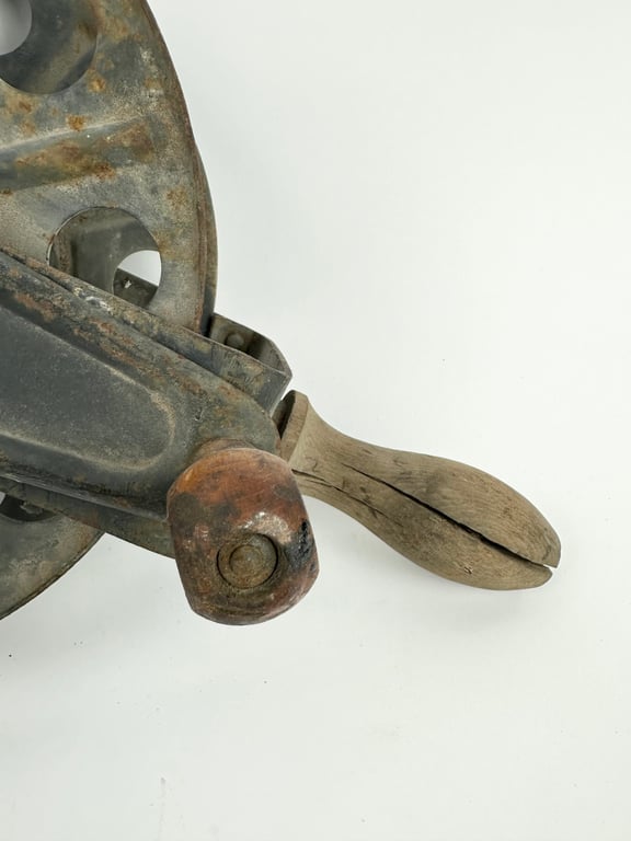 Original German WWII Big Hand Held Cable Reel With Wire Dated2 1943 "DZ"