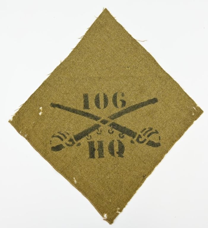 US WW2 Blanket Marking 106th CR HQ