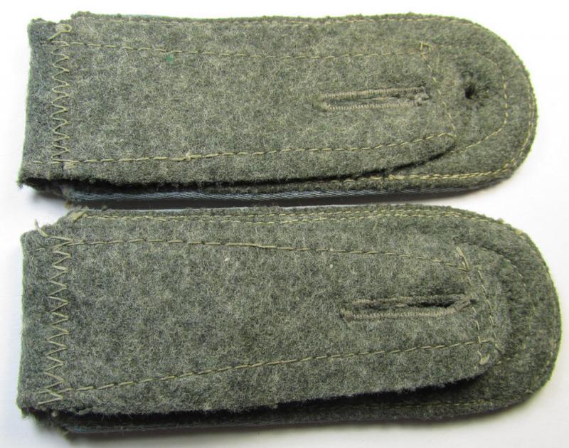 Attractive - and fully matching! - pair of so-called: 'M-43-pattern', WH (Heeres) NCO-type shoulderstraps as was intended for - and/or moderately worn by! - an: 'Unteroffizier eines Nachschub-Abteilungs o. Regiments'
