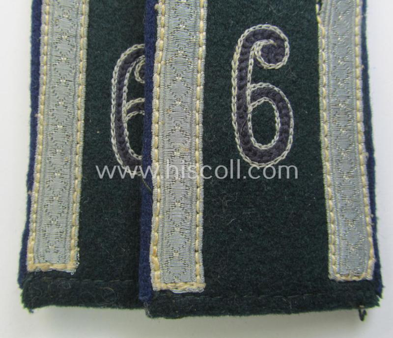 Superb - and fully matching! - pair of WH (Heeres), early- (ie. pre-war-) period, ie. 'M36 o. M40'-pattern- and neatly 'cyphered', NCO-type shoulderstraps as was intended for usage by an: 'Unteroffizier des Sanitäts-Abteilungs 6'