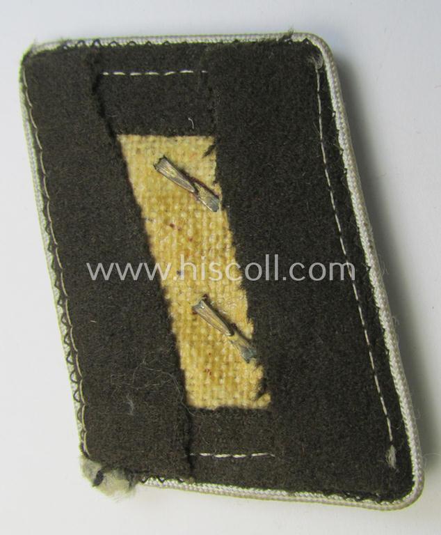 Attractive - regrettably single but nevertheless rarely found! - so-called: 'OT'- (ie. 'Organisation Todt'-) related, brown-coloured- and/or woolen-based, 'high-ranked' officers'-type collar-tab as was intended for an: 'OT-Hauptbauleiter'