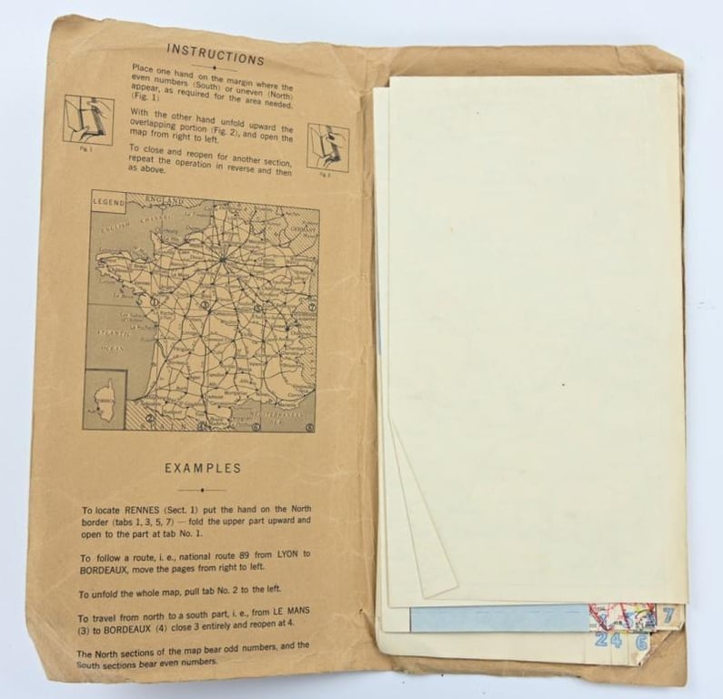 US WW2 Roadmap of France 1944