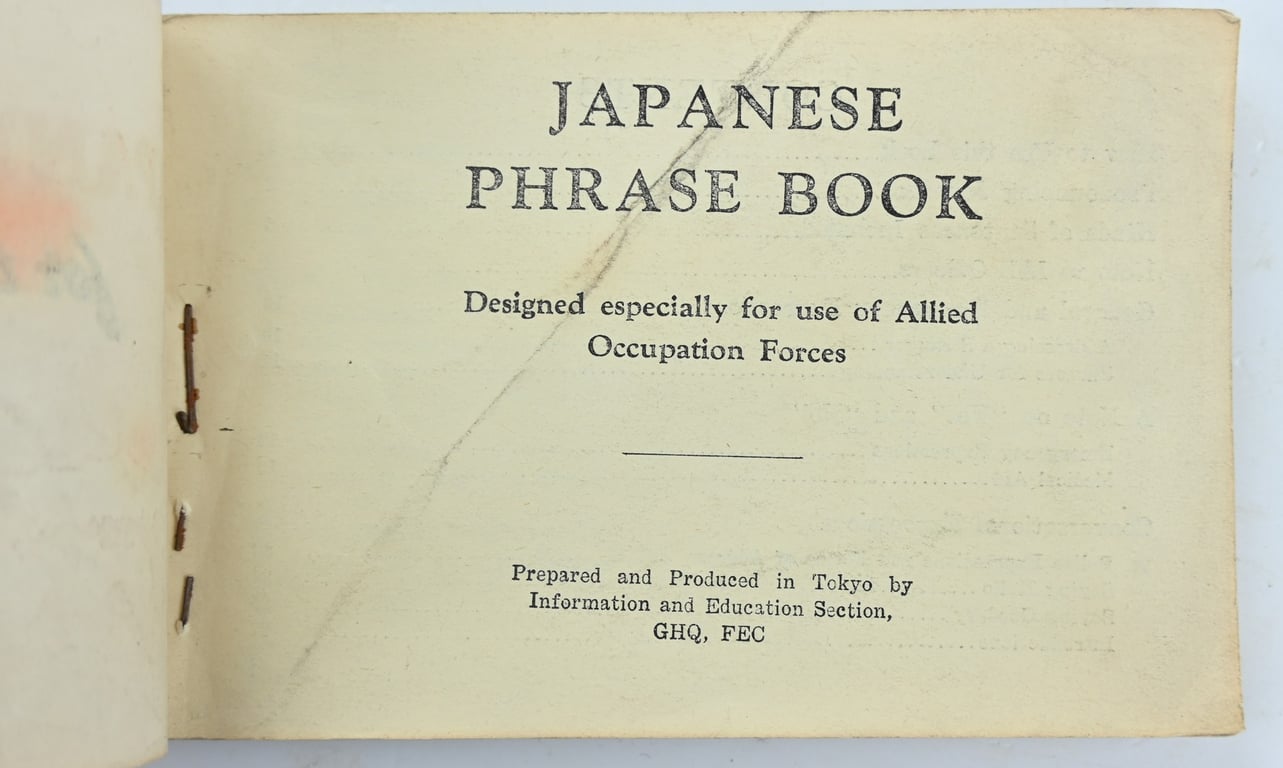 Japanese Phase Book Occupation Forces