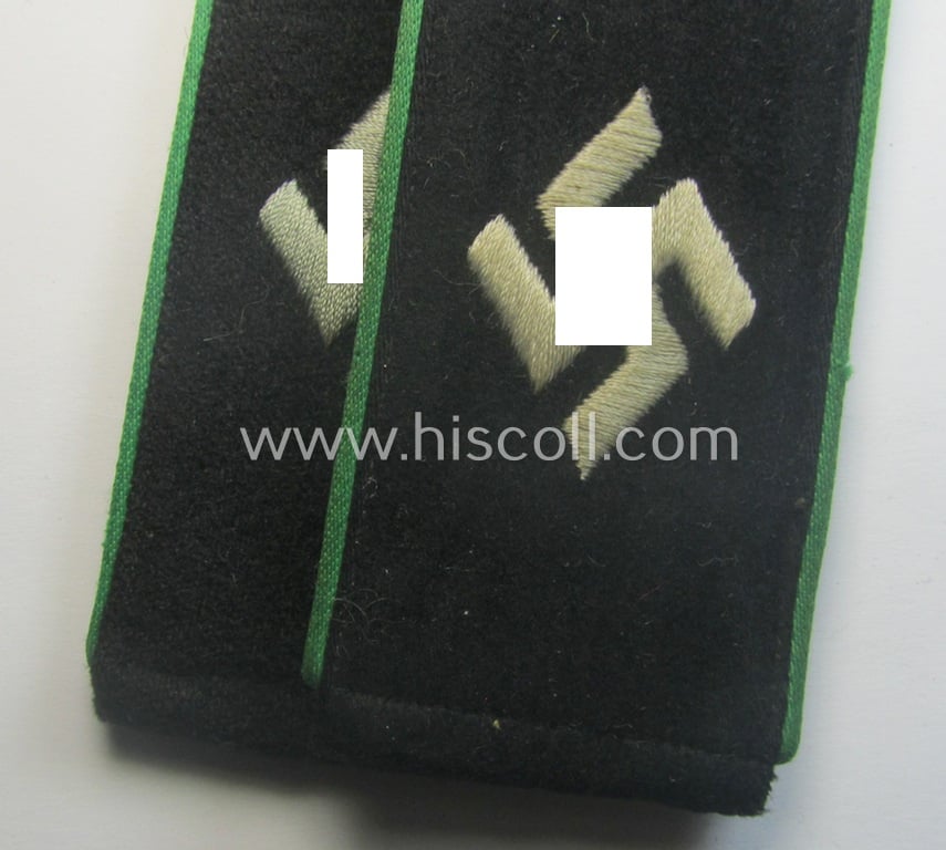 Minimally mis-matched pair of EM- (ie. NCO-) type 'Sicherheitsdienst'- (ie. 'SD'-) related shoulderstraps: 'Schützmannschaften' (ie. 'Schuma')