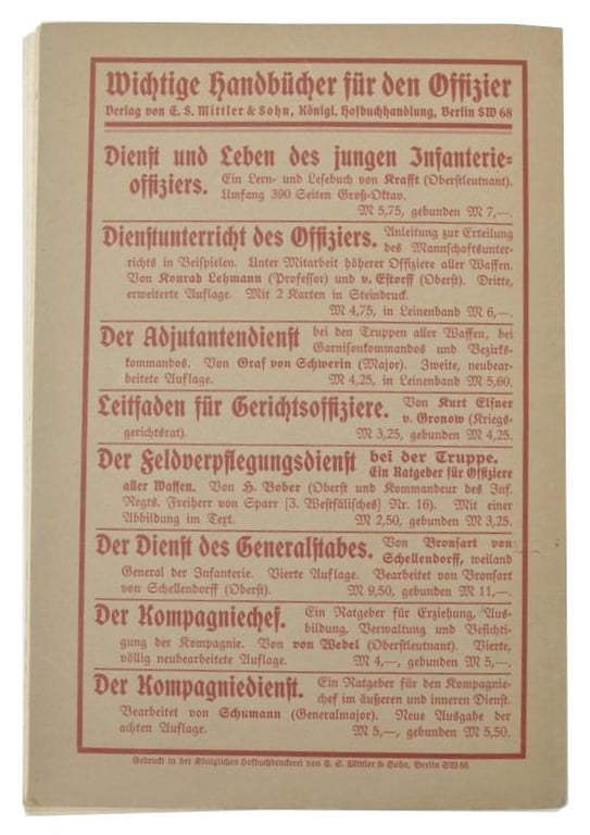 German WW1 Writing Manual for Officers