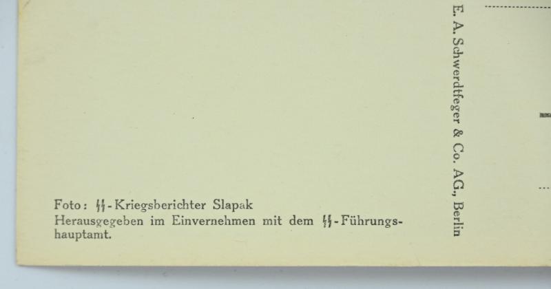 German Waffen-SS Kriegsberichter Postcard 'Unsere Waffen-SS'