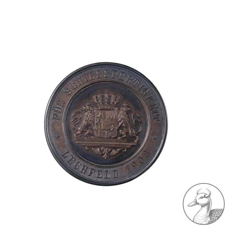 Silbermedaille Bayern "Für Schießfertigkeit 1903" im Etui