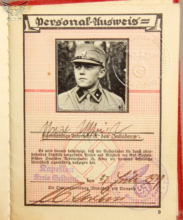 Party Book – Early Member in SA Uniform – NSDAP Mitgliedsbuch