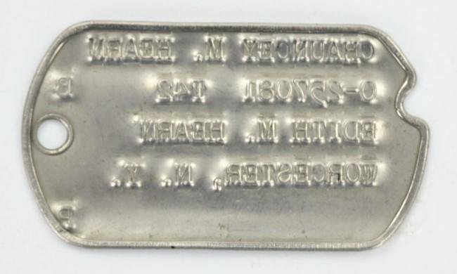 US WW2 Dog-Tag Colonel Chauney M. Hearn Corps of Engineers