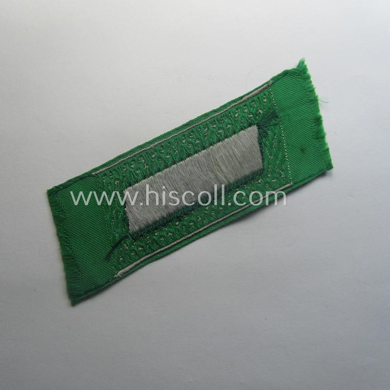 Regrettably single, (entirely!) 'BeVo'-woven, NCO-pattern 'Ostvölker'-collar-tab as intended for an: 'Aserbaidschanischer'-volunteer within the 'Deutsche Wehrmacht' (ie. 'Zugführer' within the: 'Aserbaidschanisches Legion')