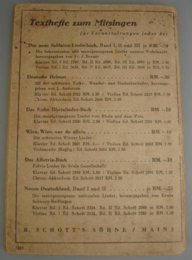 German WH Marching Songs Pocket Book