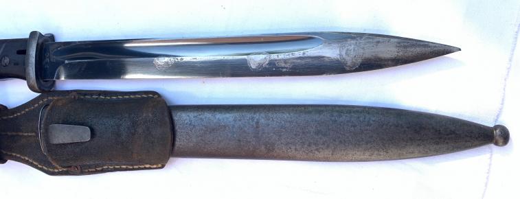 K98 Combat Bayonet with Leather Frog