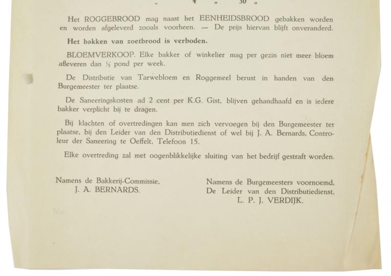 Dutch Announcement Leaflet 'Bread'