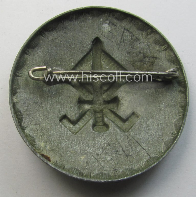 Attractive - and fairly unusually encountered! - (amongst others) Dutch volunteer-related breast-badge as was intended for members within the: 'Germanische Landdienst' being a detailed example that is only moderately used ie. worn