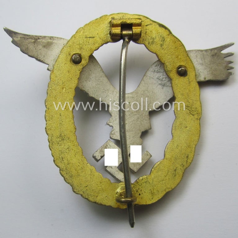 Stunning, WH (Luftwaffe) so-called: 'Gemeinsames Flugzeugführer- u. Beobachterabzeichen' (aka: 'Doppelabzeichen') as produced by the: 'Friedrich Linden'- (ie. 'F.L.L.-') company that comes in a wonderful and only moderately worn, condition