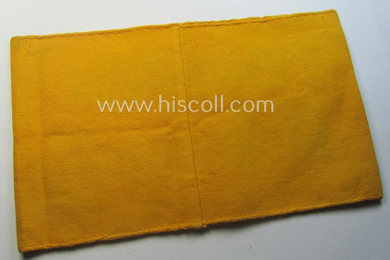 Linnen-based- and/or neatly 'BeVo'-woven, golden-yellow-coloured armband (ie. 'Armbinde') entitled: 'Deutsche Wehrmacht' as was intended for (civilian) staff-members serving within the German armed forces ie. 'Deutsche Wehrmacht'