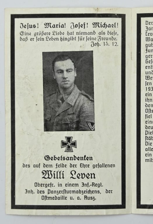 German WH Deathcard Set 'Family Leven'