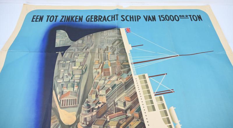 Dutch NSB Poster 'Duitschland wint den slag op den Atlantischen Oceaan'