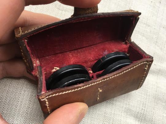 British Binoculars Leather Case with Glasses