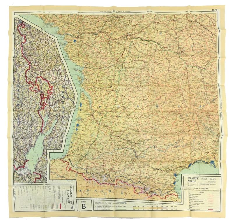 USAAF WW2 Pilot Escape Map 43A/B