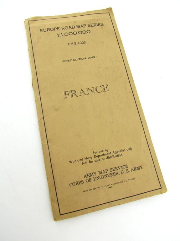 US WWII Roadmap of France 1944