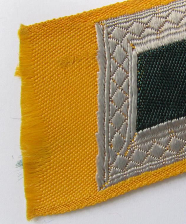 Attractive - albeit regrettably single but nevertheless scarcely encountered! - 'Ostvölker'-collar-tab, as was intended for an Armenian volunteer within the 'Deutsche Wehrmacht' ie. 'Zugführer' (or: NCO) who served within the 'Armenian Legion'