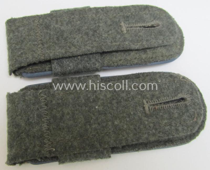 Attractive - and fully matching! - pair of mid-war-period so-called: 'M41 o. M43'-pattern, WH (Heeres) EM-type shoulderstraps that comes with its accompanying 'Überschube'-pair as intended for a: 'Soldat des Nachschub-Abteilungs XII'