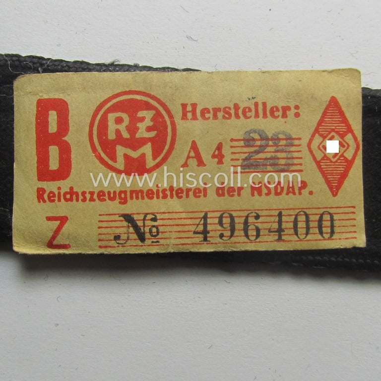 Single, 'DJ- o. Deutsches Jungvolk' shoulderstrap: 'DJ-Mitglied': 'Bann 83' (83 = 'Bann Kassel') that still retains its period 'RzM'-etiket